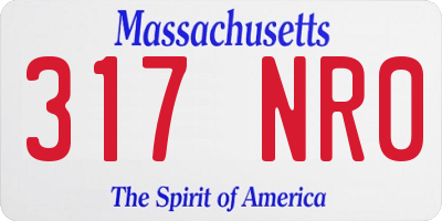 MA license plate 317NR0