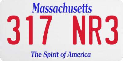 MA license plate 317NR3