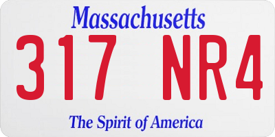 MA license plate 317NR4