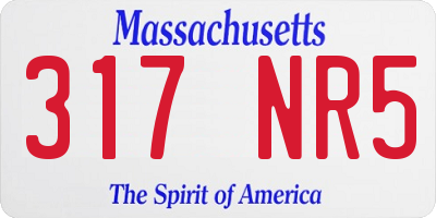 MA license plate 317NR5