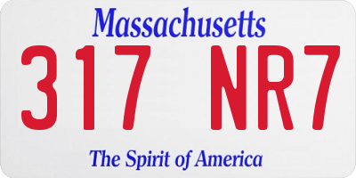 MA license plate 317NR7