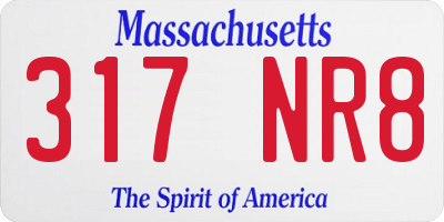 MA license plate 317NR8