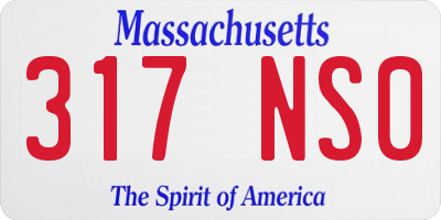 MA license plate 317NS0