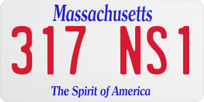 MA license plate 317NS1
