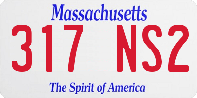 MA license plate 317NS2