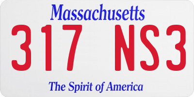 MA license plate 317NS3