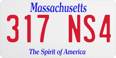 MA license plate 317NS4