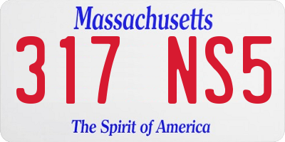 MA license plate 317NS5