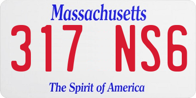 MA license plate 317NS6