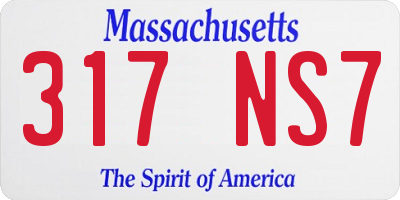 MA license plate 317NS7