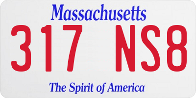 MA license plate 317NS8