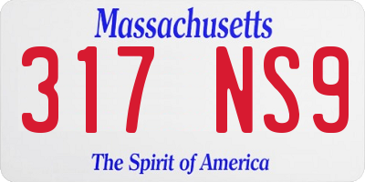 MA license plate 317NS9