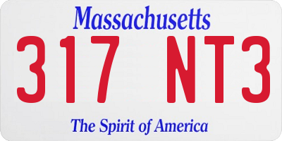 MA license plate 317NT3