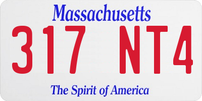 MA license plate 317NT4