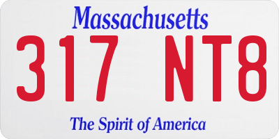 MA license plate 317NT8
