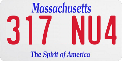 MA license plate 317NU4