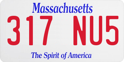 MA license plate 317NU5