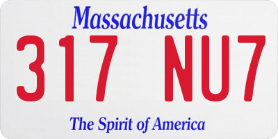 MA license plate 317NU7