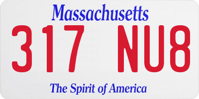 MA license plate 317NU8