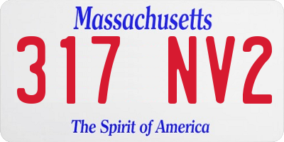 MA license plate 317NV2