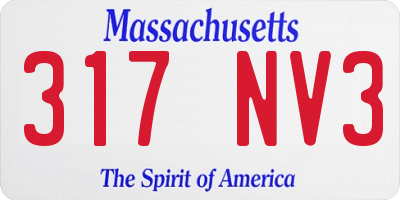 MA license plate 317NV3