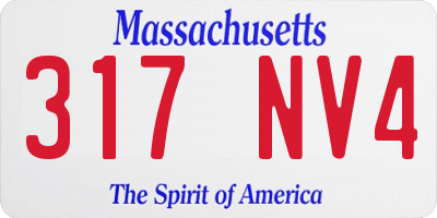 MA license plate 317NV4