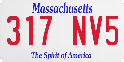 MA license plate 317NV5