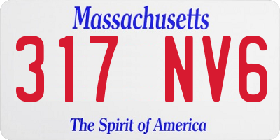 MA license plate 317NV6