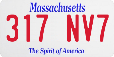 MA license plate 317NV7