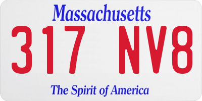 MA license plate 317NV8