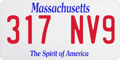 MA license plate 317NV9