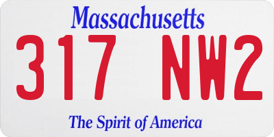 MA license plate 317NW2