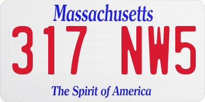 MA license plate 317NW5