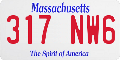 MA license plate 317NW6