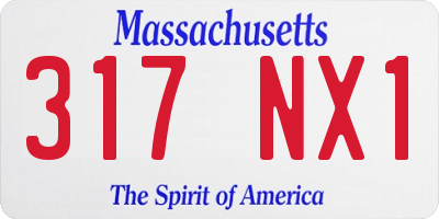 MA license plate 317NX1