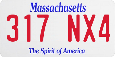 MA license plate 317NX4