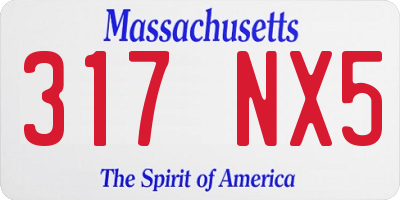 MA license plate 317NX5