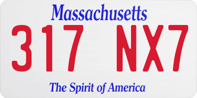MA license plate 317NX7