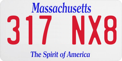 MA license plate 317NX8