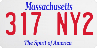MA license plate 317NY2