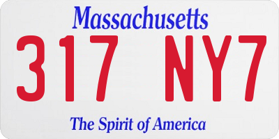 MA license plate 317NY7