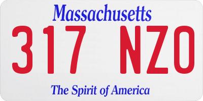 MA license plate 317NZ0