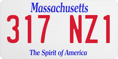 MA license plate 317NZ1