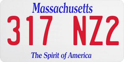 MA license plate 317NZ2