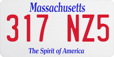 MA license plate 317NZ5