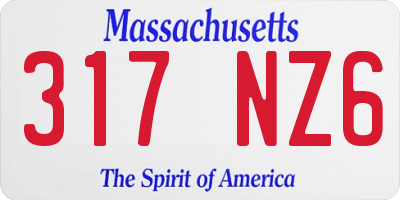 MA license plate 317NZ6