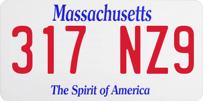 MA license plate 317NZ9