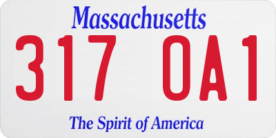 MA license plate 317OA1