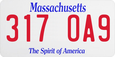 MA license plate 317OA9