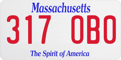MA license plate 317OB0